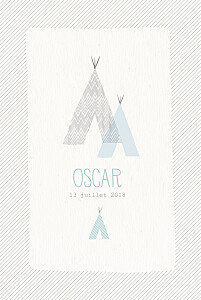 Faire-part de naissance Tipis photo beige vert Faire-part de naissance Tipis photo beige vert
