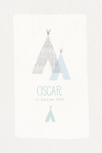 Faire-part de naissance Tipis photo beige vert Faire-part de naissance Tipis photo beige vert