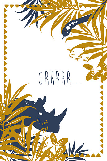 Carte d'anniversaire Jungle photo bleu & marron Carte d'anniversaire Jungle photo bleu & marron