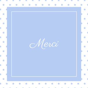 Carte de remerciement Merci classique chic bleuet Carte de remerciement Merci classique chic bleuet