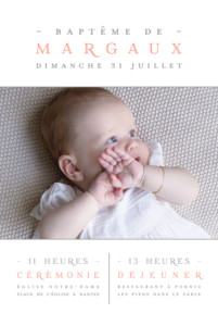 Faire-part de baptême À la une ! blanc Faire-part de baptême À la une ! blanc