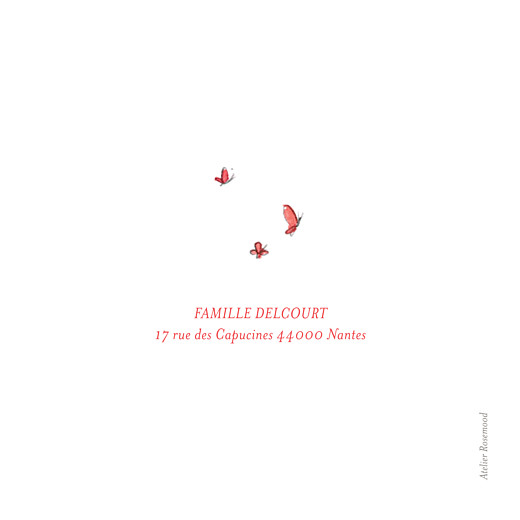 Carte de remerciement Un petit amour d\’éléphant corail Carte de remerciement Un petit amour d\’éléphant corail