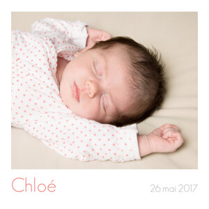 Faire-part de naissance Simple 5 photos (triptyque) blanc Faire-part de naissance Simple 5 photos (triptyque) blanc