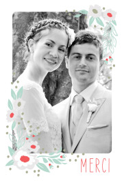 Carte de remerciement mariage Eden bleu nuit