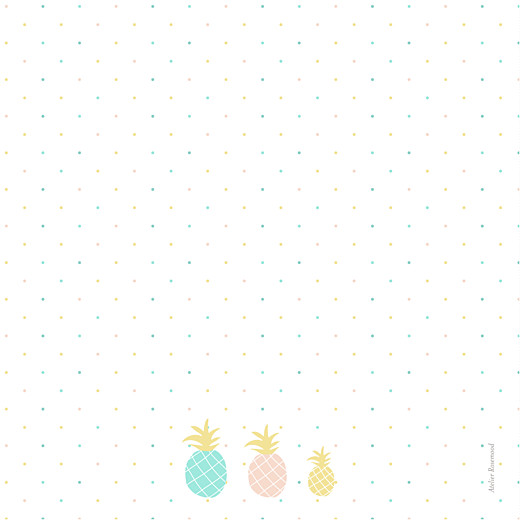Faire-part de naissance Ananas 3 photos bleu Faire-part de naissance Ananas 3 photos bleu