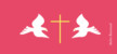 Etiquette de baptême Croix & colombes rose Etiquette de baptême Croix & colombes rose