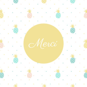 Carte de remerciement Petit ananas photo bleu & rose Carte de remerciement Petit ananas photo bleu & rose