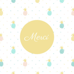 Carte de remerciement Petit ananas photo bleu & rose Carte de remerciement Petit ananas photo bleu & rose