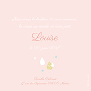 Faire-part de naissance Tombe la pluie (triptyque) blanc & rose page 2