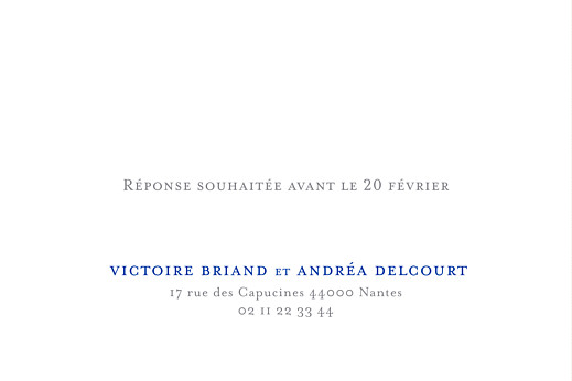 Carton d'invitation mariage Acapulco blanc & vert - Verso Carton d'invitation mariage Acapulco blanc & vert - Verso