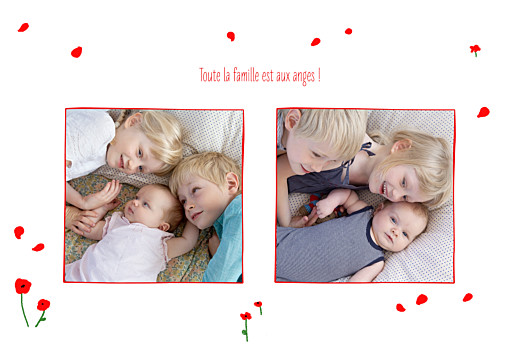 Faire-part de naissance Coquelicots (4 pages) rouge Faire-part de naissance Coquelicots (4 pages) rouge
