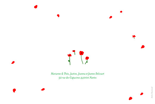 Faire-part de naissance Coquelicots (4 pages) rouge Faire-part de naissance Coquelicots (4 pages) rouge