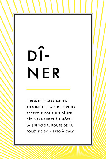 Carton d'invitation mariage Sunlight jaune Carton d'invitation mariage Sunlight jaune