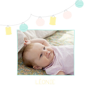 Faire-part de naissance Lampions pastel Faire-part de naissance Lampions pastel
