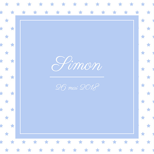 Faire-part de naissance Classique chic (triptyque) bleuet Faire-part de naissance Classique chic (triptyque) bleuet