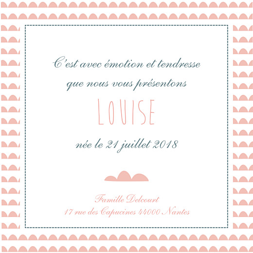 Faire-part de naissance Petit fjord (triptyque) bleu & rose Faire-part de naissance Petit fjord (triptyque) bleu & rose