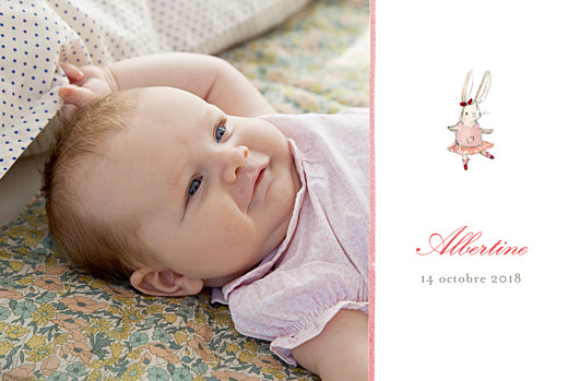 Faire-part de naissance Pirouette photo paysage rose Faire-part de naissance Pirouette photo paysage rose