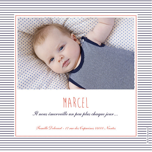 Faire-part de naissance Matelot photo rouge & bleu - Page 2 Faire-part de naissance Matelot photo rouge & bleu - Page 2