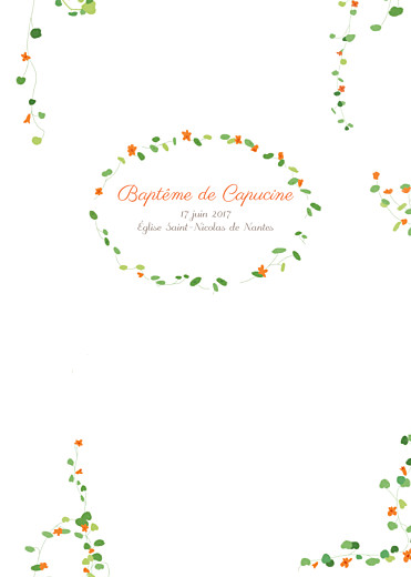 Couverture Livret de messe Capucine orange - Page 1 Couverture Livret de messe Capucine orange - Page 1