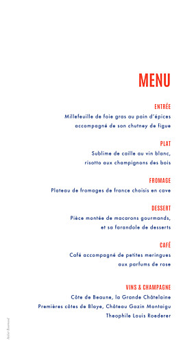 Menu de mariage Marinière bleu marine - Verso Menu de mariage Marinière bleu marine - Verso