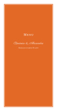 Menu de mariage Carré chic (4 pages) orange