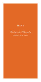 Menu de mariage Carré chic (4 pages) orange