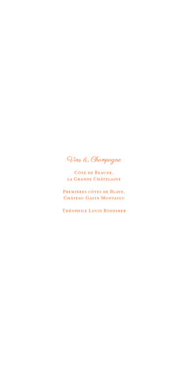 Menu de mariage Carré chic (4 pages) orange - Page 2 Menu de mariage Carré chic (4 pages) orange - Page 2
