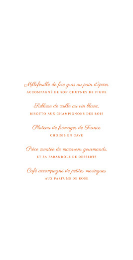 Menu de mariage Carré chic (4 pages) orange - Page 3