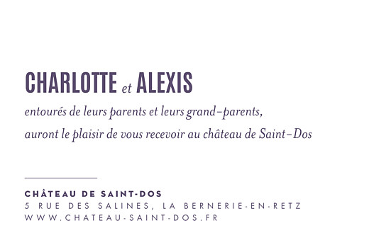 Carton d'invitation mariage L'annonce kraft & bleu-violet - Page 2 Carton d'invitation mariage L'annonce kraft & bleu-violet - Page 2
