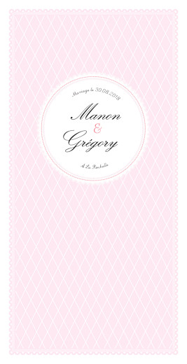 Menu de mariage Gourmand raffiné (4 pages) rose Menu de mariage Gourmand raffiné (4 pages) rose