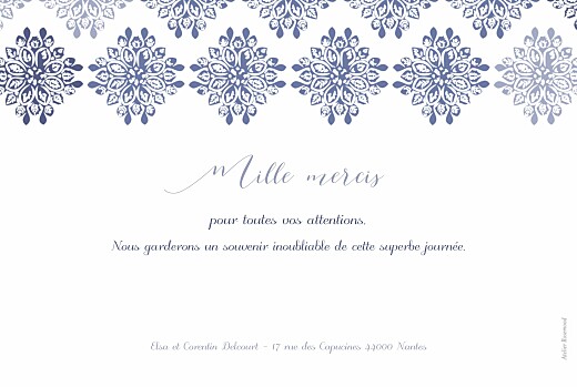 Carte de remerciement mariage Grâce blanc bleu - Page 2 Carte de remerciement mariage Grâce blanc bleu - Page 2