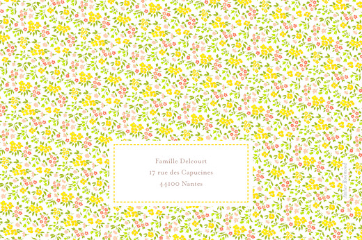 Faire-part de naissance Bilingue lberty tradition jaune & corail - Page 4 Faire-part de naissance Bilingue lberty tradition jaune & corail - Page 4