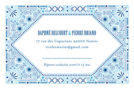 Carton d'invitation mariage Nomade bleu - Page 2 Carton d'invitation mariage Nomade bleu - Page 2