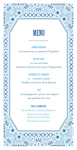 Menu de mariage Nomade bleu - Page 2 Menu de mariage Nomade bleu - Page 2