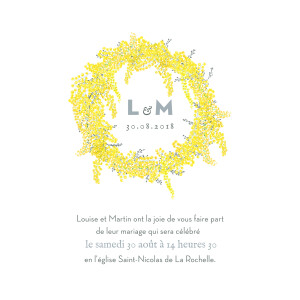 Faire-part de mariage Mimosa jaune Faire-part de mariage Mimosa jaune