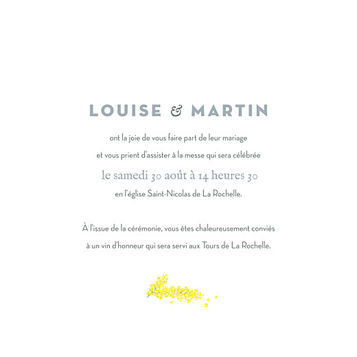 Faire-part de mariage Mimosa (4 pages) jaune - Page 3 Faire-part de mariage Mimosa (4 pages) jaune - Page 3