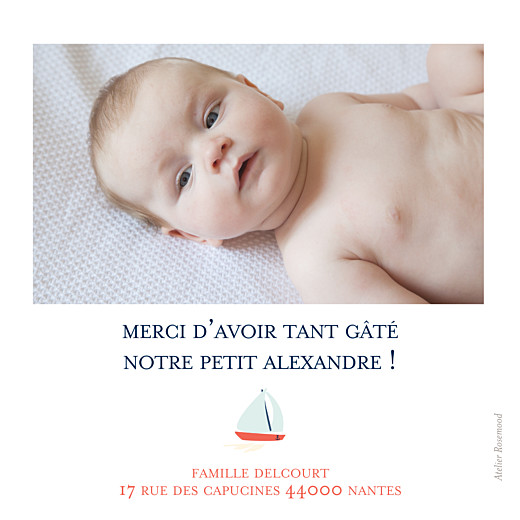 Carte de remerciement Merci bateau sur l'eau photo bleu - Page 2 Carte de remerciement Merci bateau sur l'eau photo bleu - Page 2