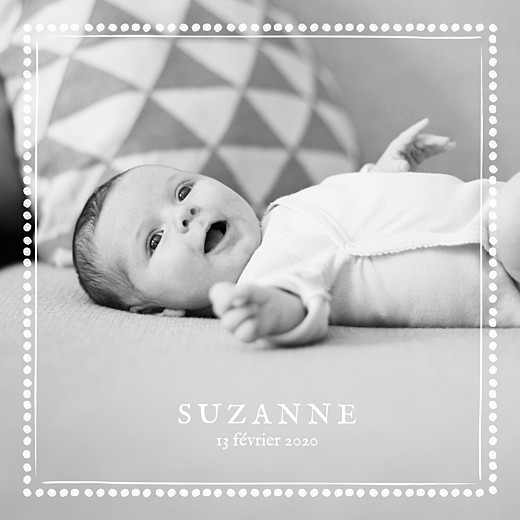 Faire-part de naissance Ma perle 3 photos blanc Faire-part de naissance Ma perle 3 photos blanc