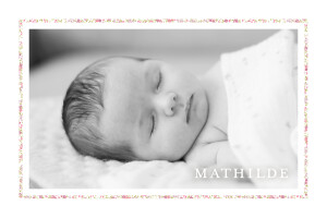 Faire-part de naissance Liberty tradition 2 photos rose Faire-part de naissance Liberty tradition 2 photos rose