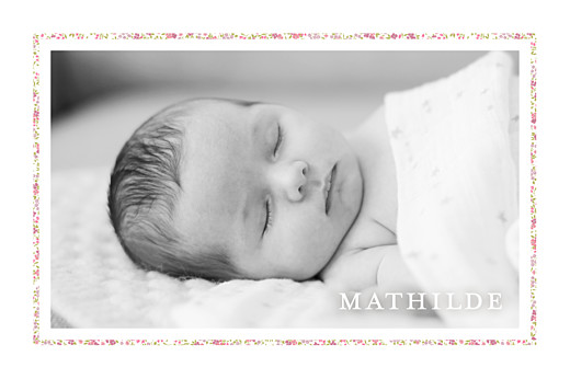 Faire-part de naissance Liberty tradition 2 photos rose Faire-part de naissance Liberty tradition 2 photos rose