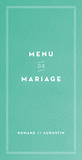 Menu de mariage La déclaration vert texturé Menu de mariage La déclaration vert texturé