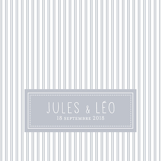 Faire-part de naissance Petites rayures jumeaux gris Faire-part de naissance Petites rayures jumeaux gris