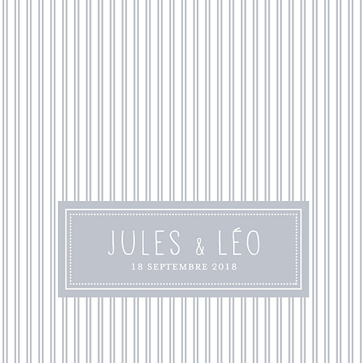 Faire-part de naissance Rayures jumeaux (triptyque) gris Faire-part de naissance Rayures jumeaux (triptyque) gris
