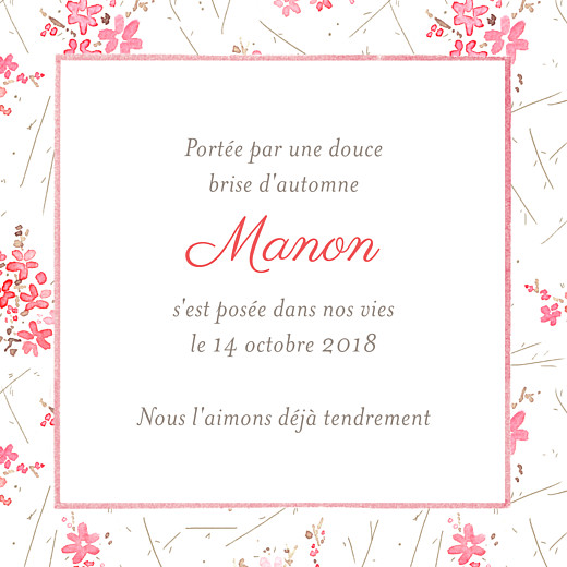 Faire-part de naissance Fleurs des champs (triptyque) rose - Page 2 Faire-part de naissance Fleurs des champs (triptyque) rose - Page 2