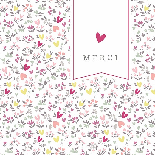Carte de remerciement Petit liberty cœur photo prune Carte de remerciement Petit liberty cœur photo prune