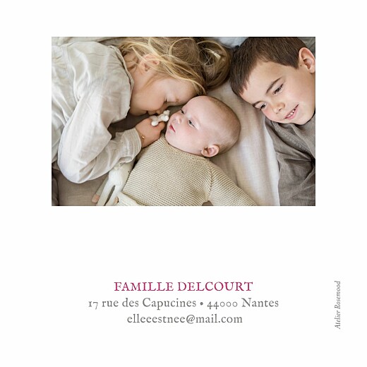 Carte de remerciement Petit liberty cœur photo prune Carte de remerciement Petit liberty cœur photo prune