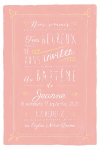 Faire-part de baptême Happy day corail Faire-part de baptême Happy day corail