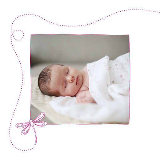 Faire-part de naissance Libellule 5 photos 4 pages rose Faire-part de naissance Libellule 5 photos 4 pages rose