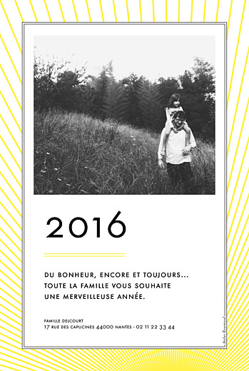 Carte de voeux Sunlight jaune Carte de voeux Sunlight jaune