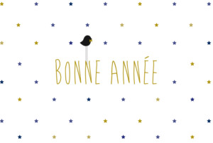 Carte de voeux Lovely year bleu & mordoré Carte de voeux Lovely year bleu & mordoré